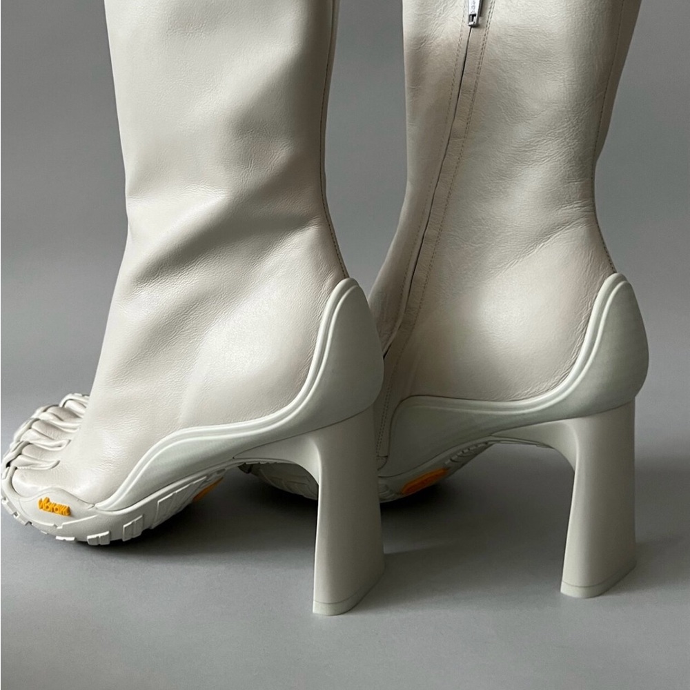 Balenciaga- Vibram White High-Heeled Toe Boots